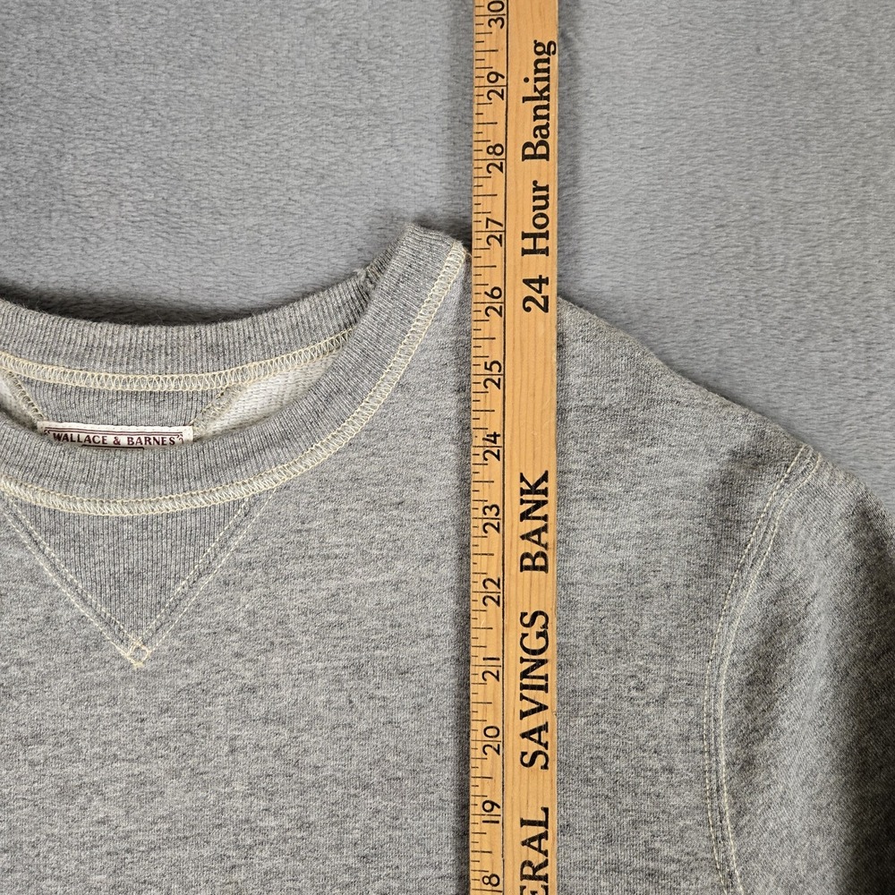 J Crew Wallace Barnes Sweatshirt Mens Medium Heritage Double V Gray Crew Retro - Picture 7 of 8